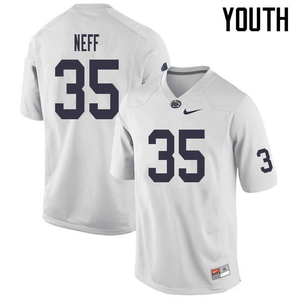 Youth #35 Justin Neff Penn State Nittany Lions College Football Jerseys Sale-White - Click Image to Close
